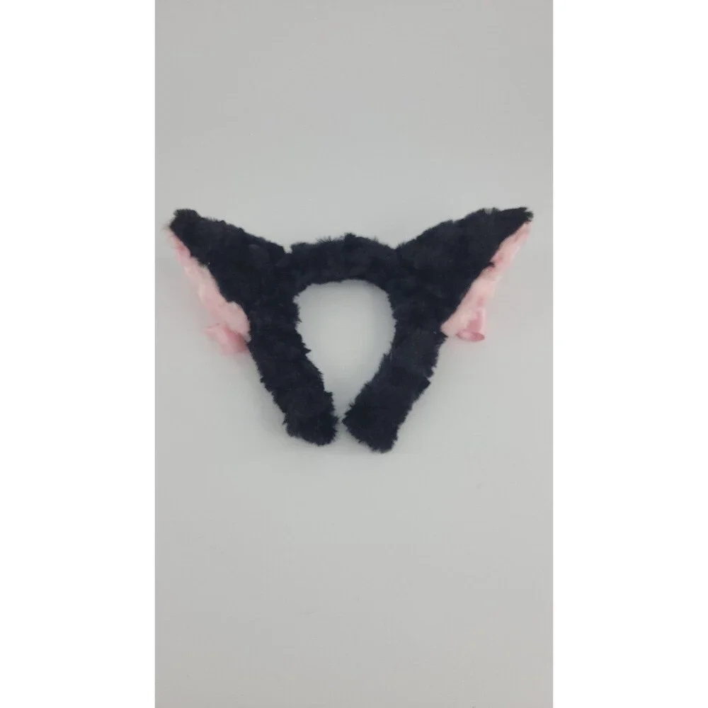 Miss Candyholic Fluffy Licorice Kitty Pink Bows Kawaii Fairy Kei Headband
